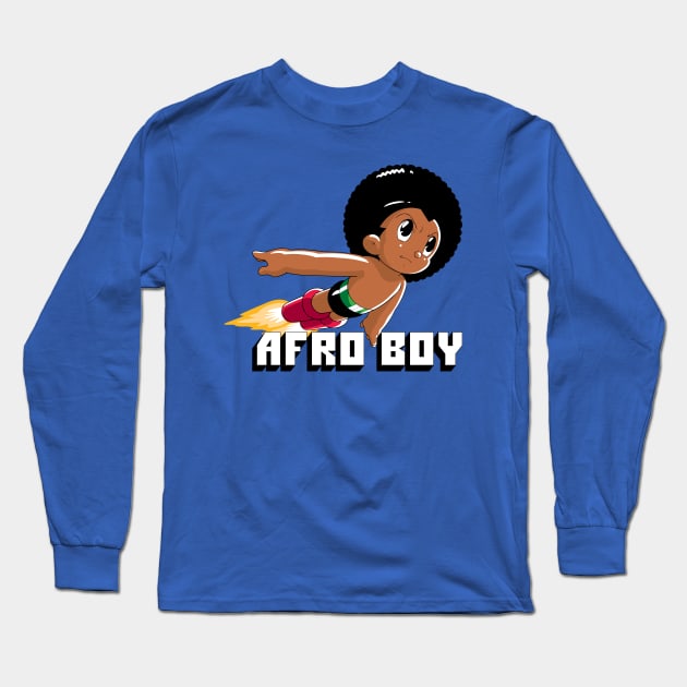 Afro Boy Long Sleeve T-Shirt by iMAK